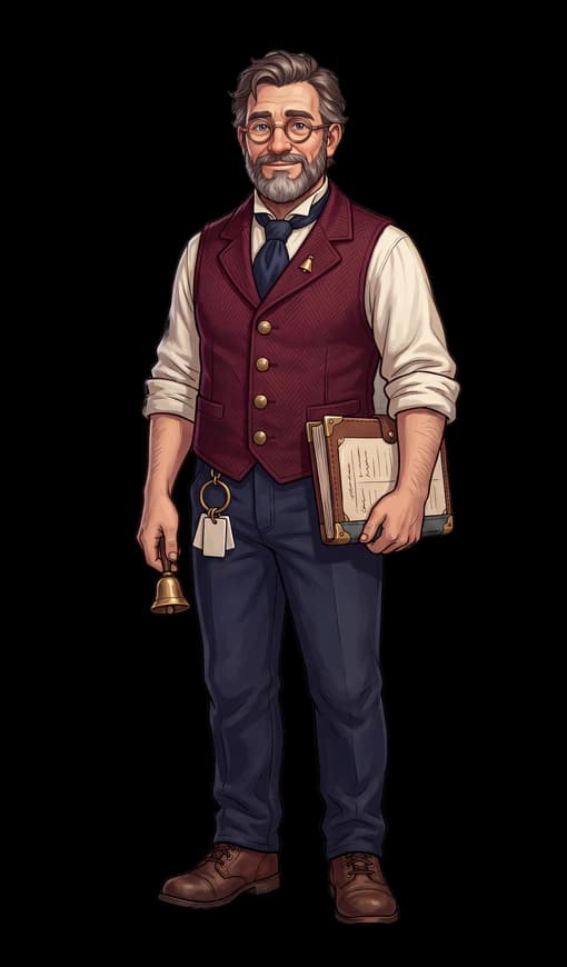 Otis Vale, Lobby Concierge, regular outfit, idle pose.